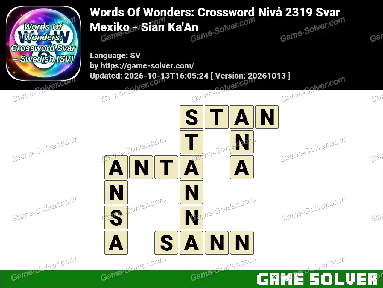 Words Of Wonders: Crossword Nivå 2319 Svar – Mexiko – Sian Ka’An
